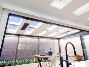 outdoor patio skylights photographed from inside in wellington